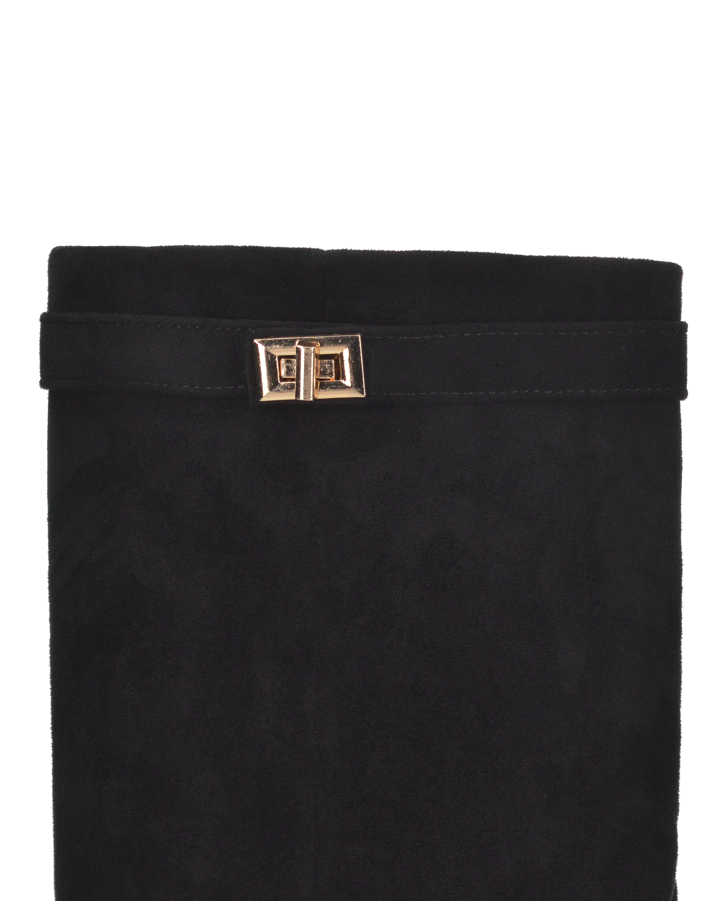 LILY - stivali alti in camoscio nero con risvolto