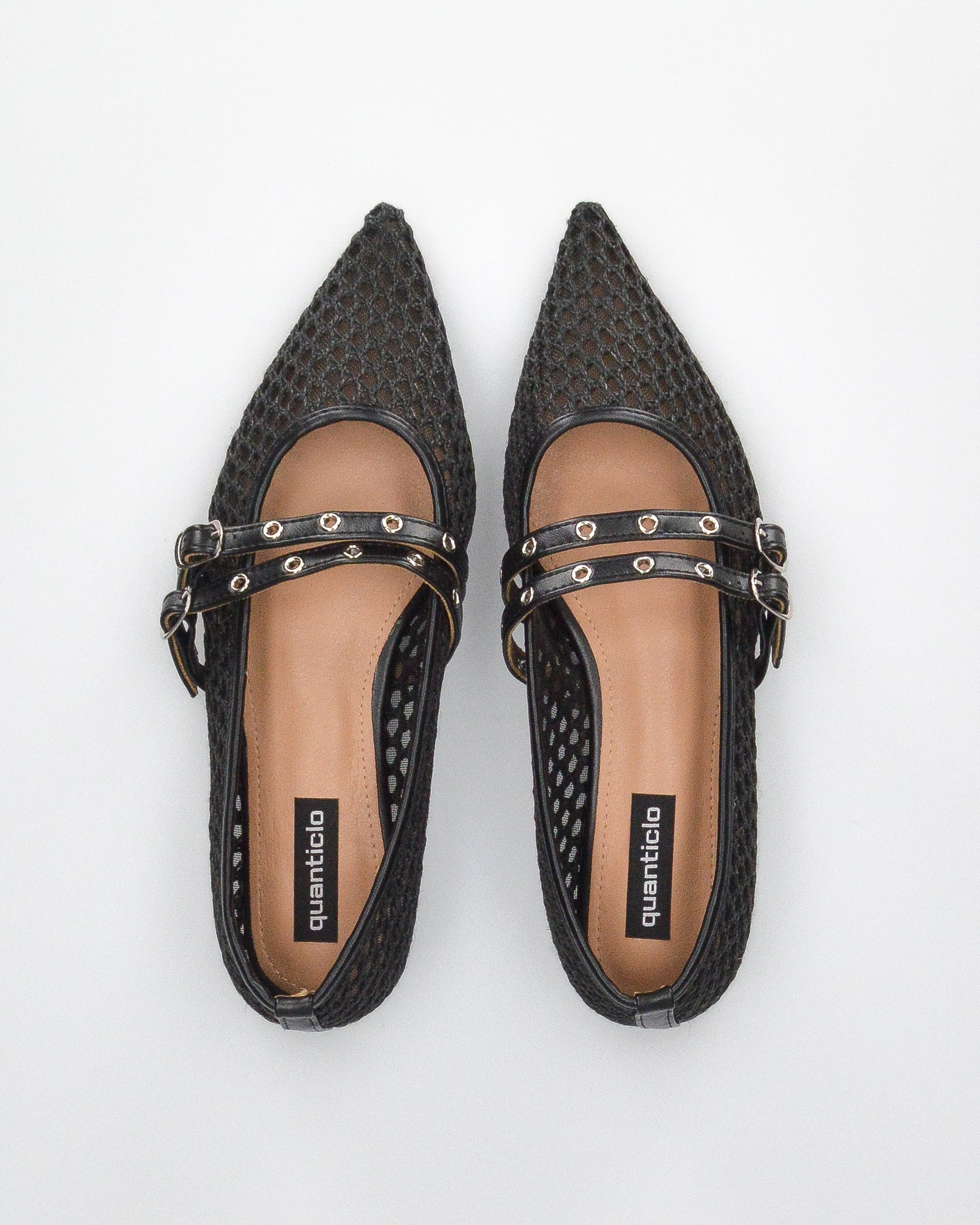 JUNINA - décolleté neri flat con texture traforata