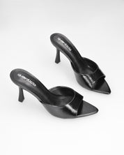 MATYLDA - sandali sabot neri in ecopelle con punta affusolata