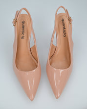 ANETTE - décolleté in glassy beige con cinturino regolabile