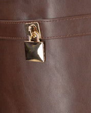 LALITA - stivali alti marroni con risvolto e decorazione dorata