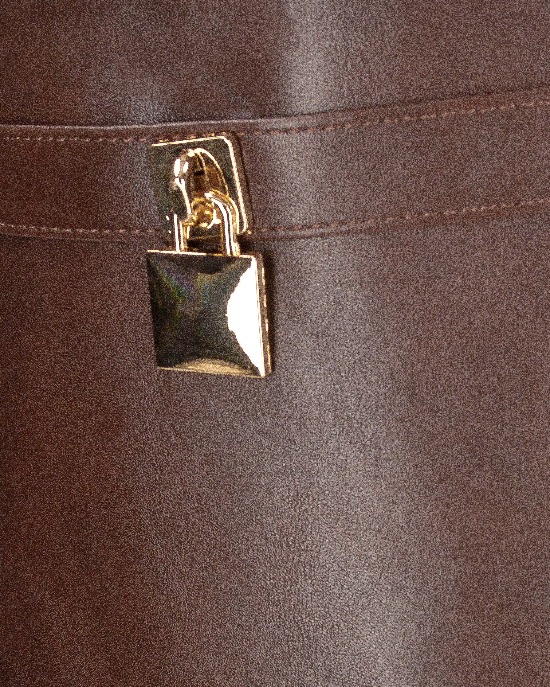 LALITA - stivali alti marroni con risvolto e decorazione dorata