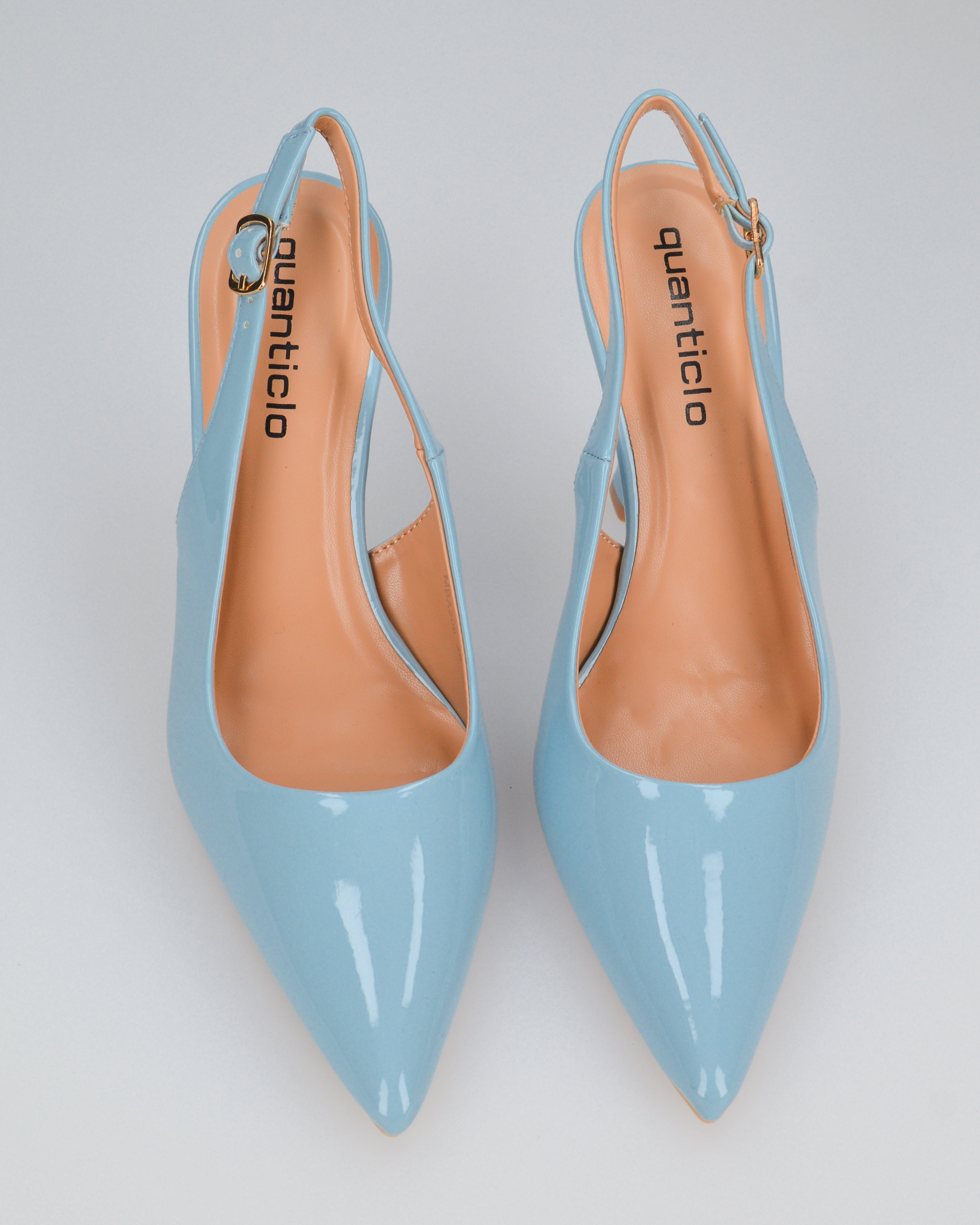 ANETTE - décolleté in glassy azzurro con cinturino regolabile