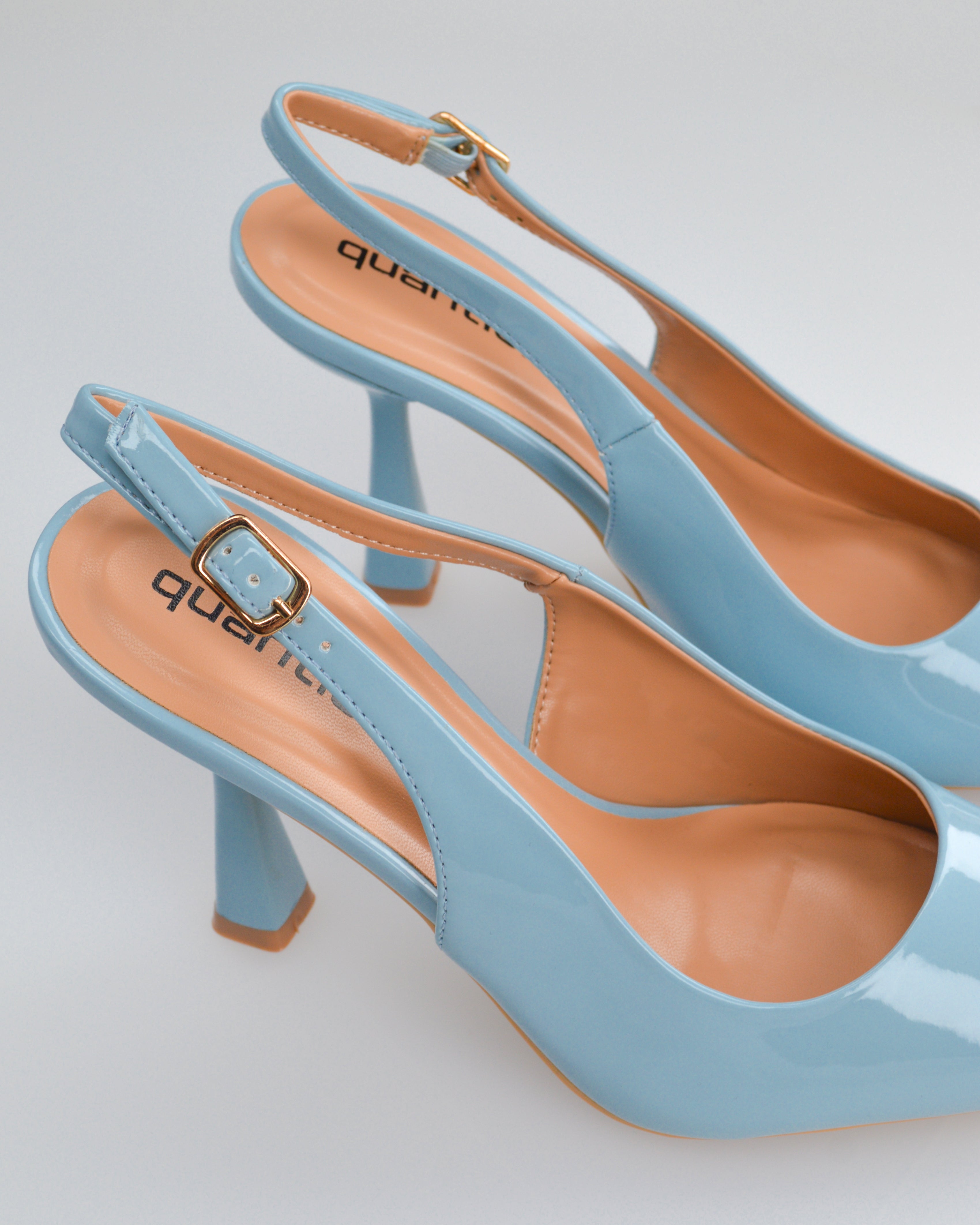 ANETTE - décolleté in glassy azzurro con cinturino regolabile