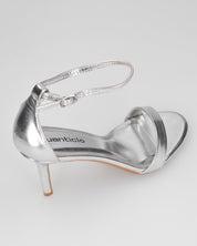 ELIN - sandali con tacco a spillo in ecopelle argentato con cinturino