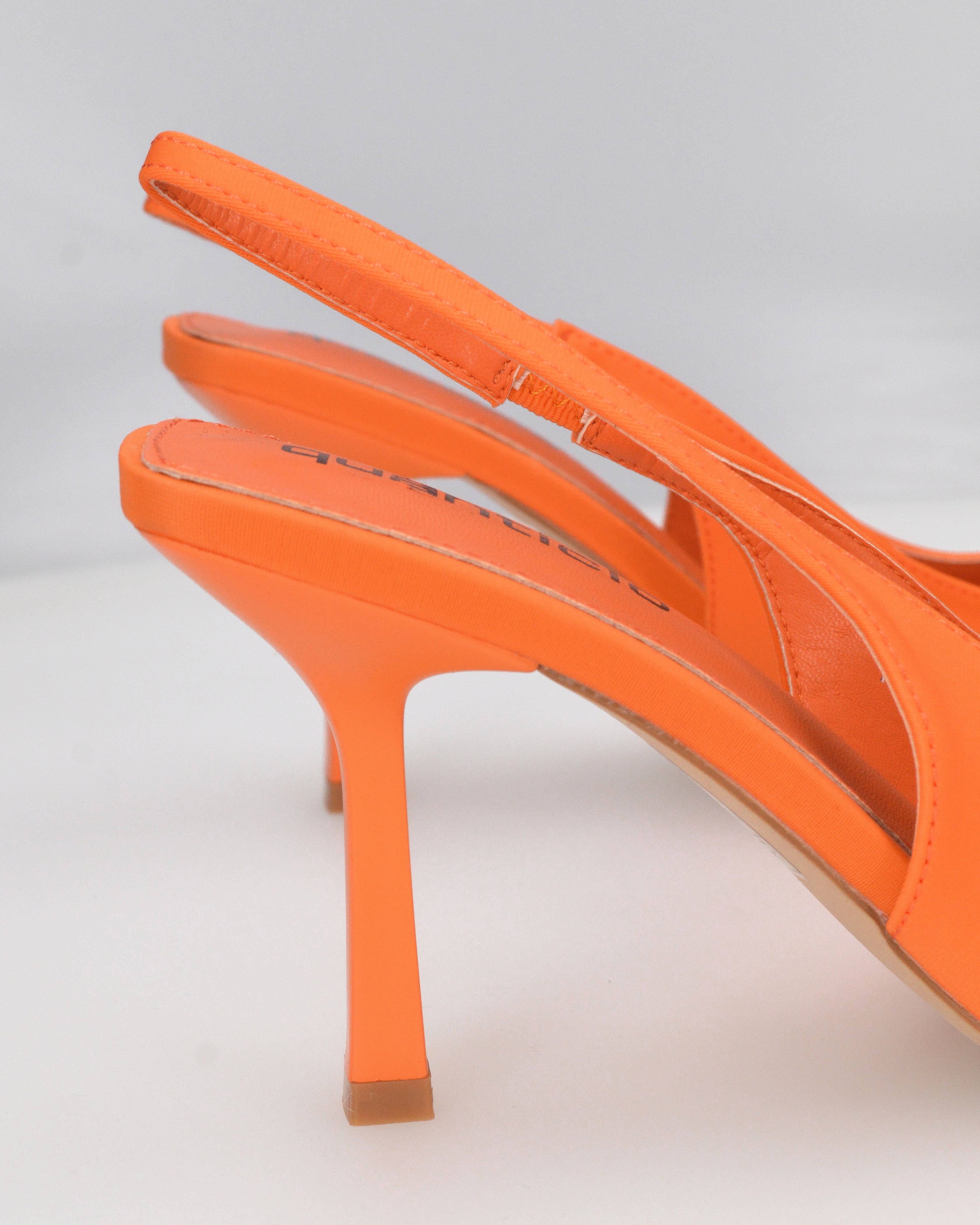 KLARA - Décolleté slingback in lycra arancione con tacco a stiletto