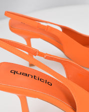 KLARA - Décolleté slingback in lycra arancione con tacco a stiletto