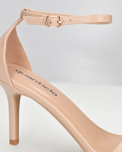 ELIN - sandali con tacco a spillo in ecopelle beige con cinturino