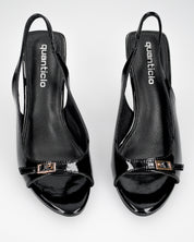 HEDDA - sandali in nero lucido con tacco a spillo