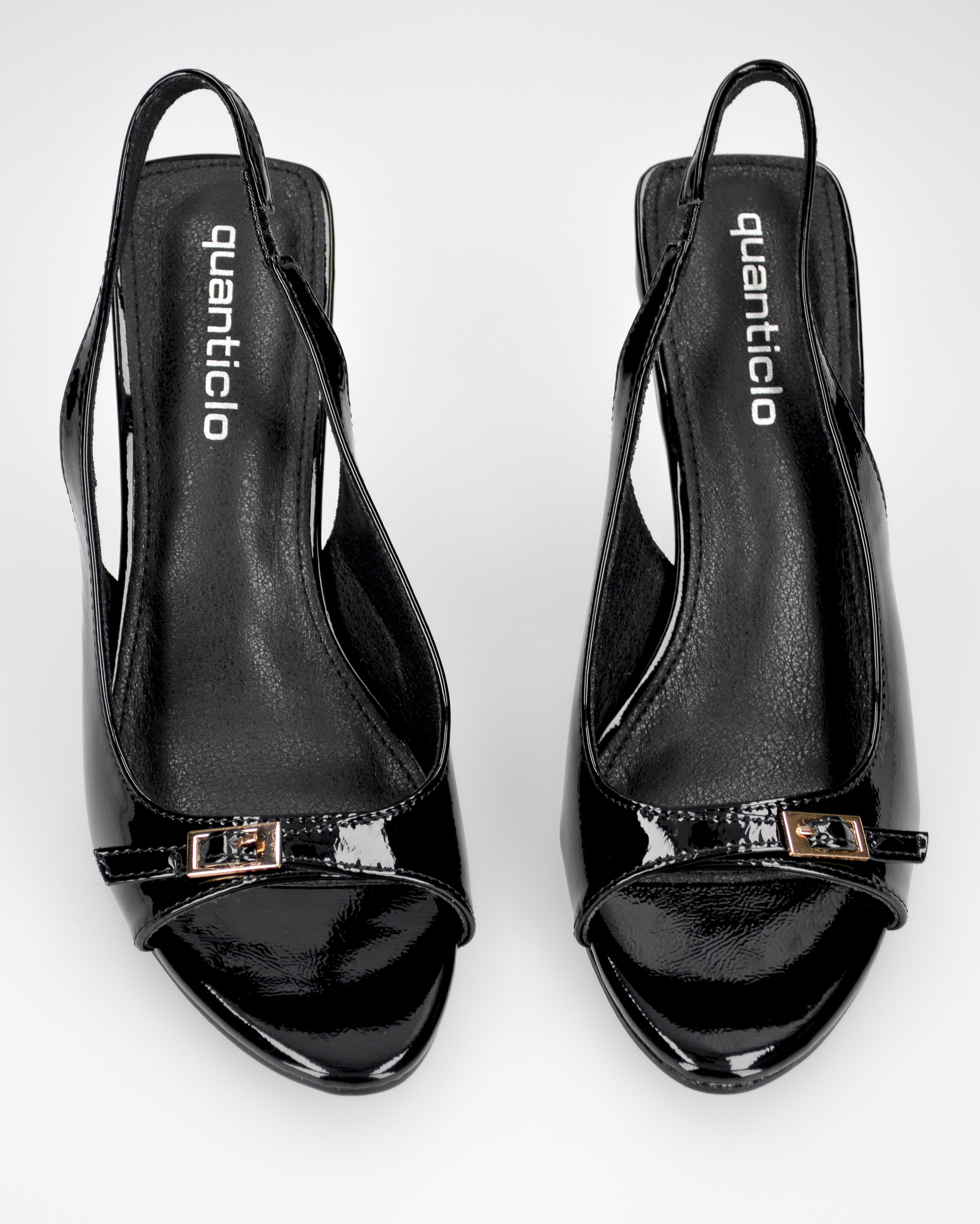 HEDDA - sandali in nero lucido con tacco a spillo
