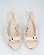 HEDDA - sandali in beige lucido con tacco a spillo