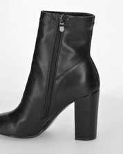 ALEKSANDRA - Tronchetto sock boot nero, tacco robusto e punta affusolata