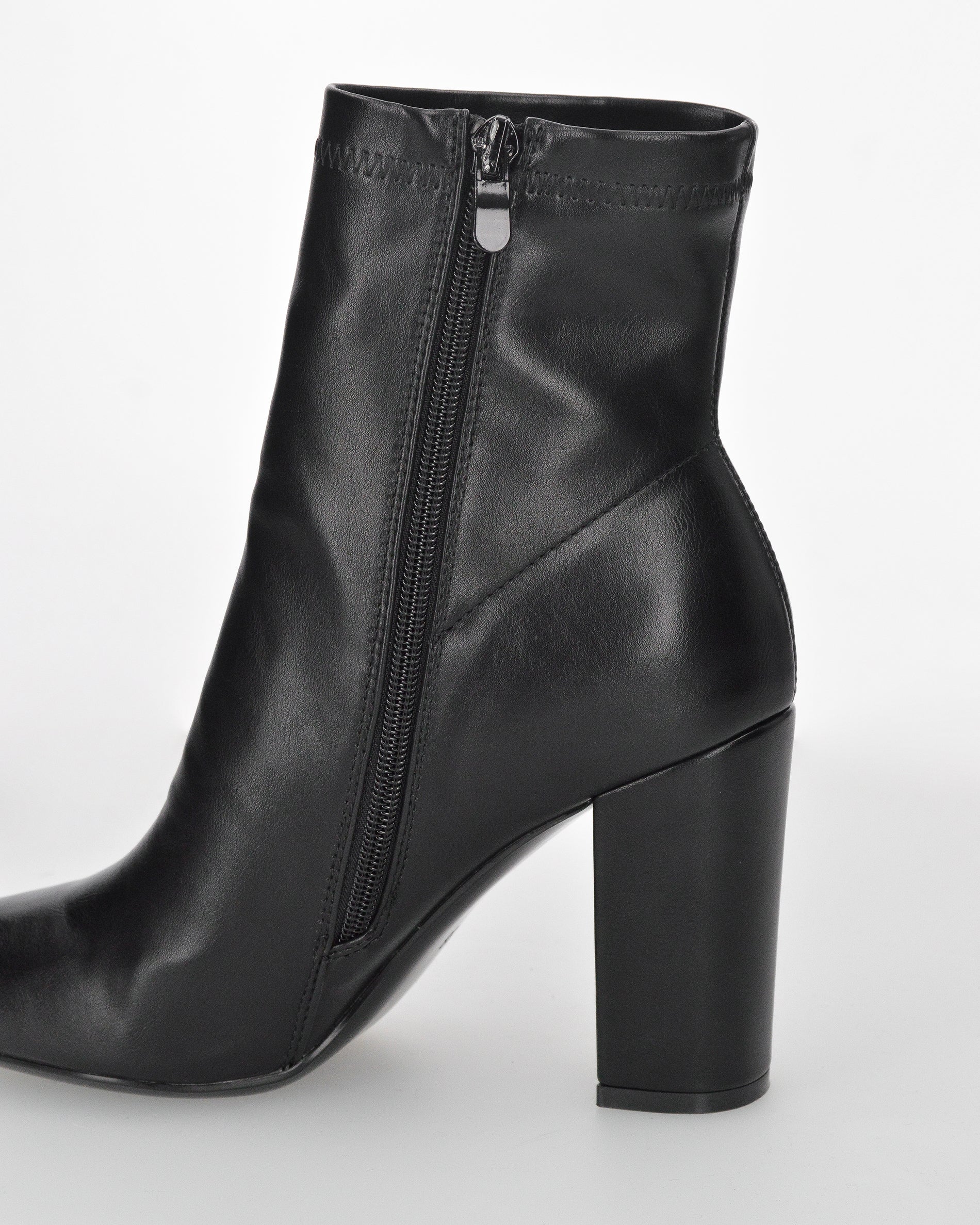 ALEKSANDRA - Tronchetto sock boot nero, tacco robusto e punta affusolata