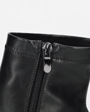 ALEKSANDRA - Tronchetto sock boot nero, tacco robusto e punta affusolata