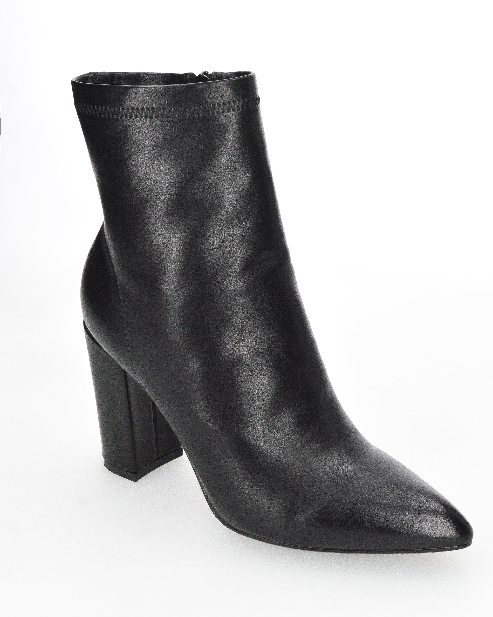 ALEKSANDRA - Tronchetto sock boot nero, tacco robusto e punta affusolata