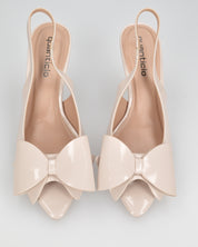 JULIE - décolleté beige con fiocco in punta