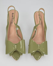 JULIE - décolleté verde con fiocco in punta