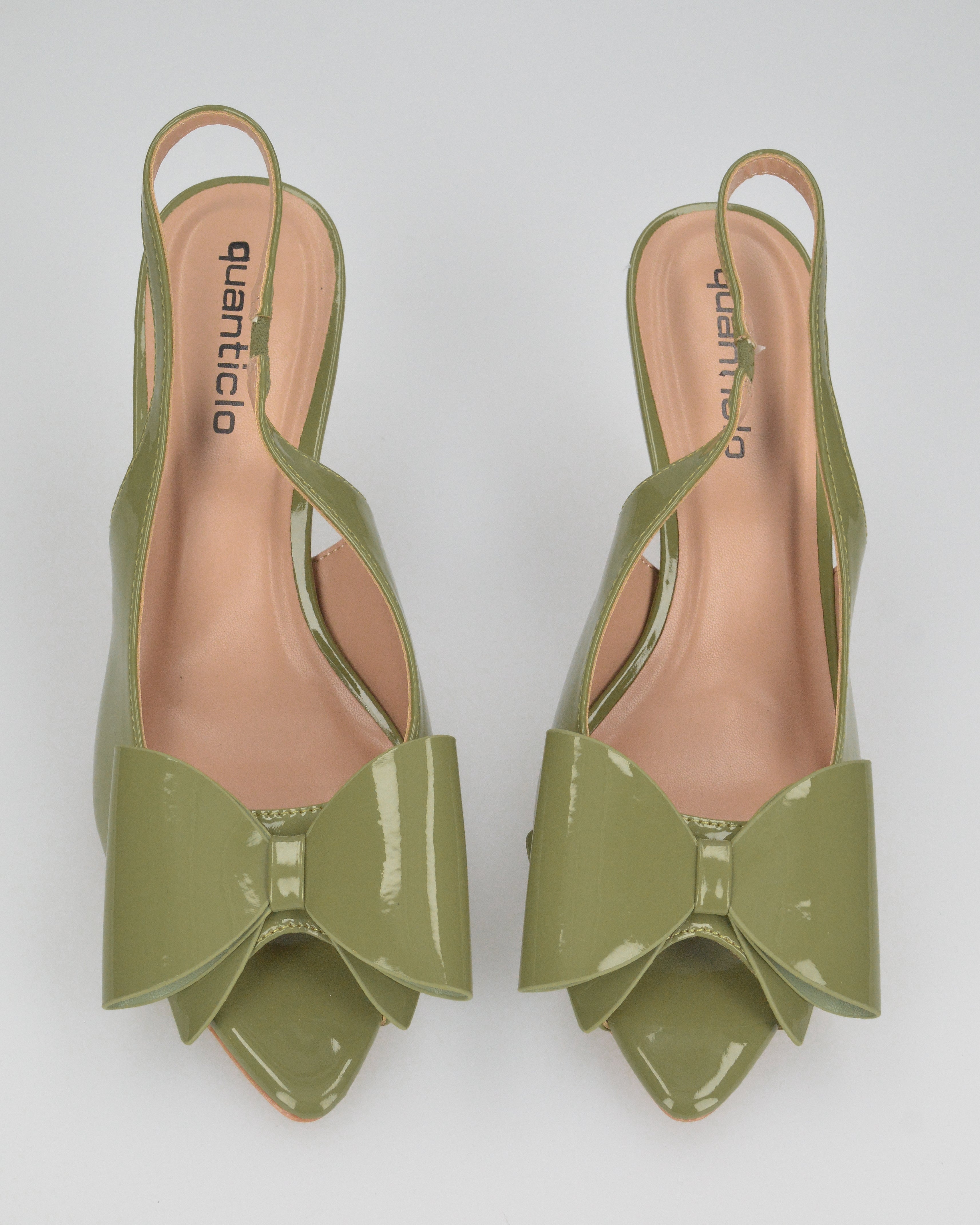 JULIE - décolleté verde con fiocco in punta