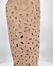 JADY - stivali camperos beige con gambale traforato