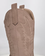 VITA - stivali camperos texani in tessuto scamosciato khaki