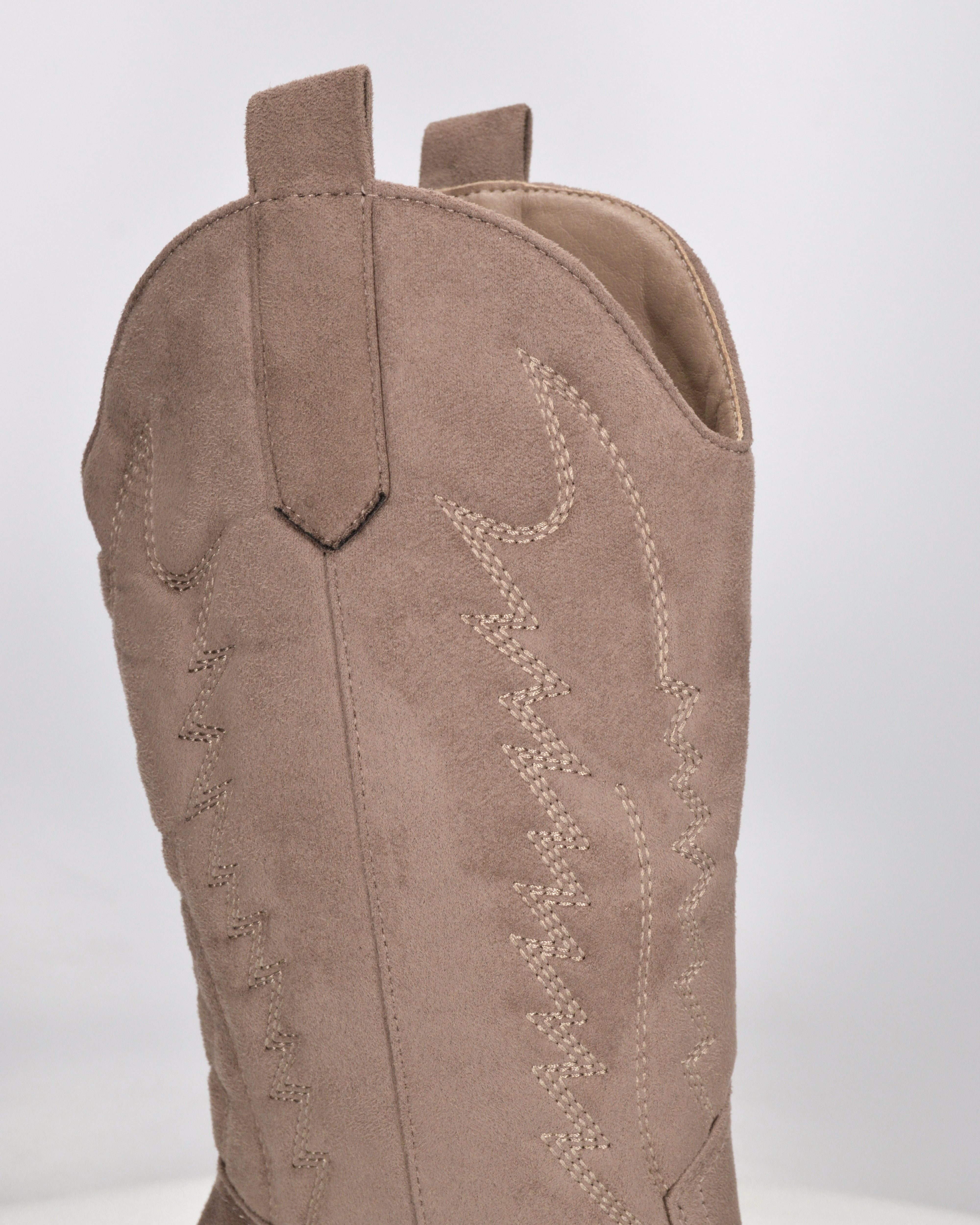 VITA - stivali camperos texani in tessuto scamosciato khaki