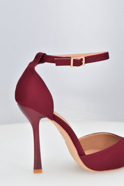ZINA - decolette con tacco alto e cinturino bordeaux