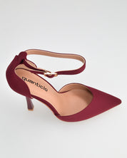 ZINA - decolette con tacco alto e cinturino bordeaux