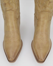 FIONA - camperos khaki in materiale lucido con chiusura zip