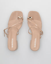 CELINA - sandali infradito beige con decorazione dorata