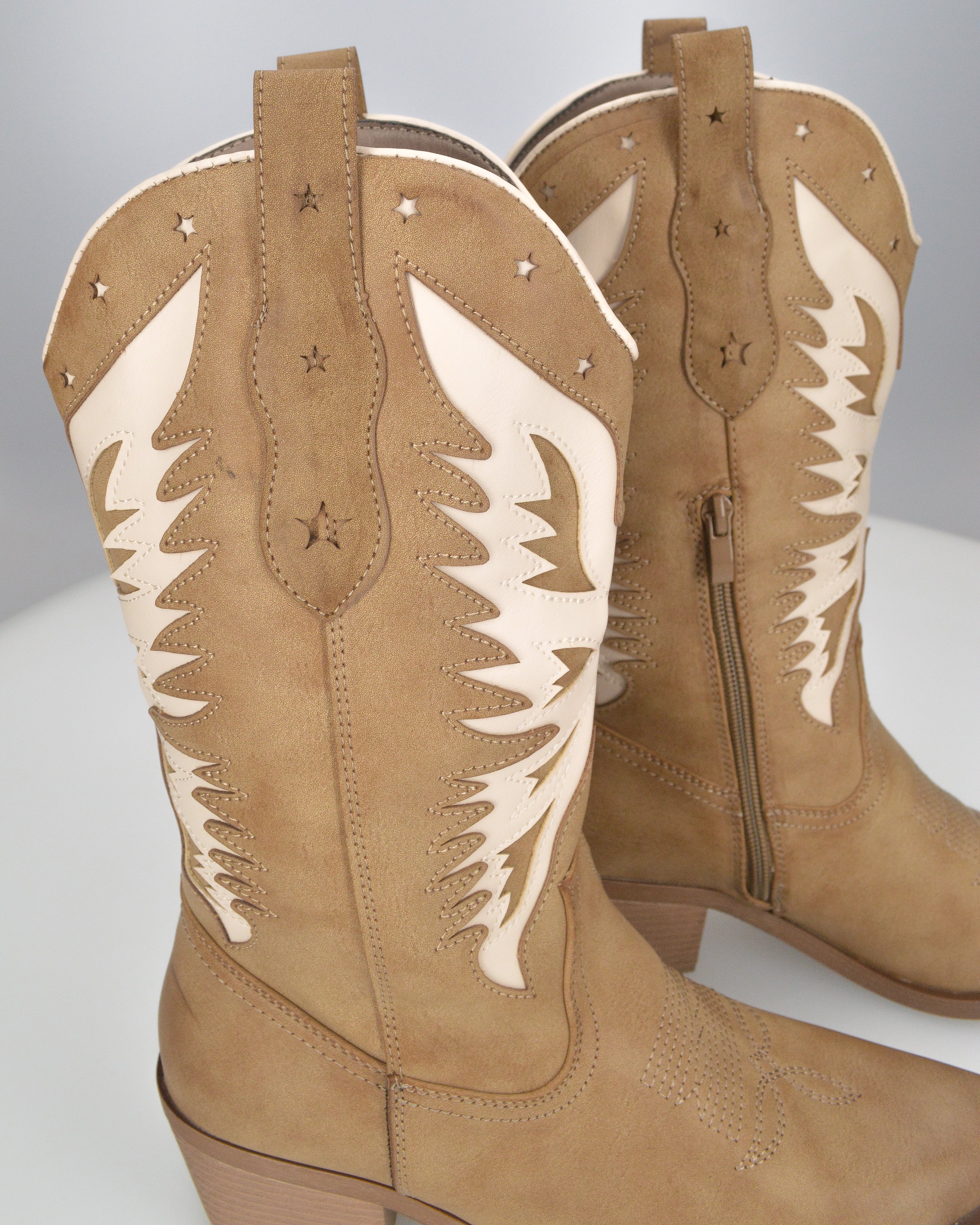 IRENE - camperos beige con disegni beige chiari