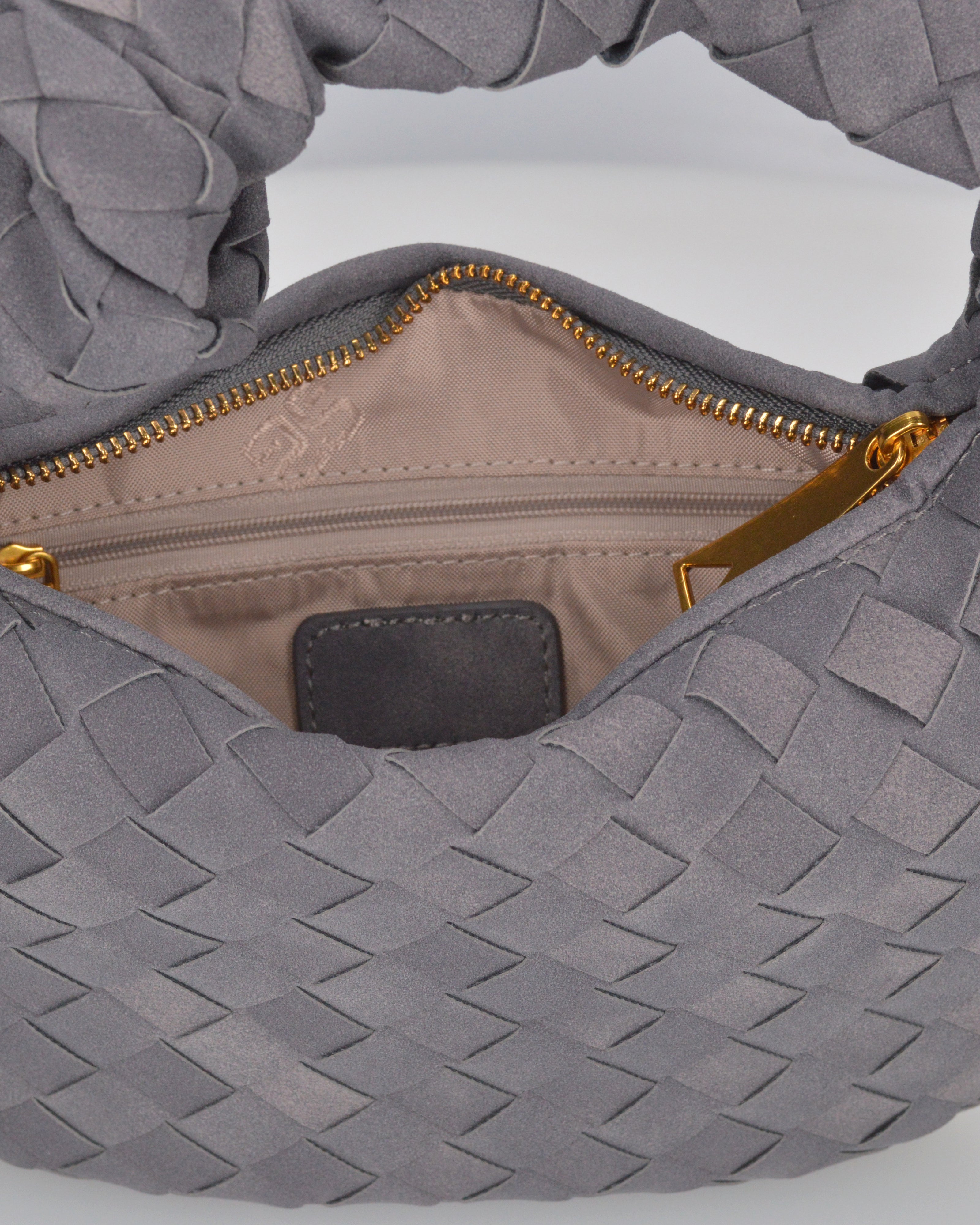 GIANNA - borsetta grigia a mano con tasca interna