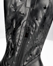 VITA - camperos neri traforati sul gambale con cerniera laterale