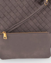 LORENA - borsa a spalla marrone con borsellino aggiuntivo e removibile