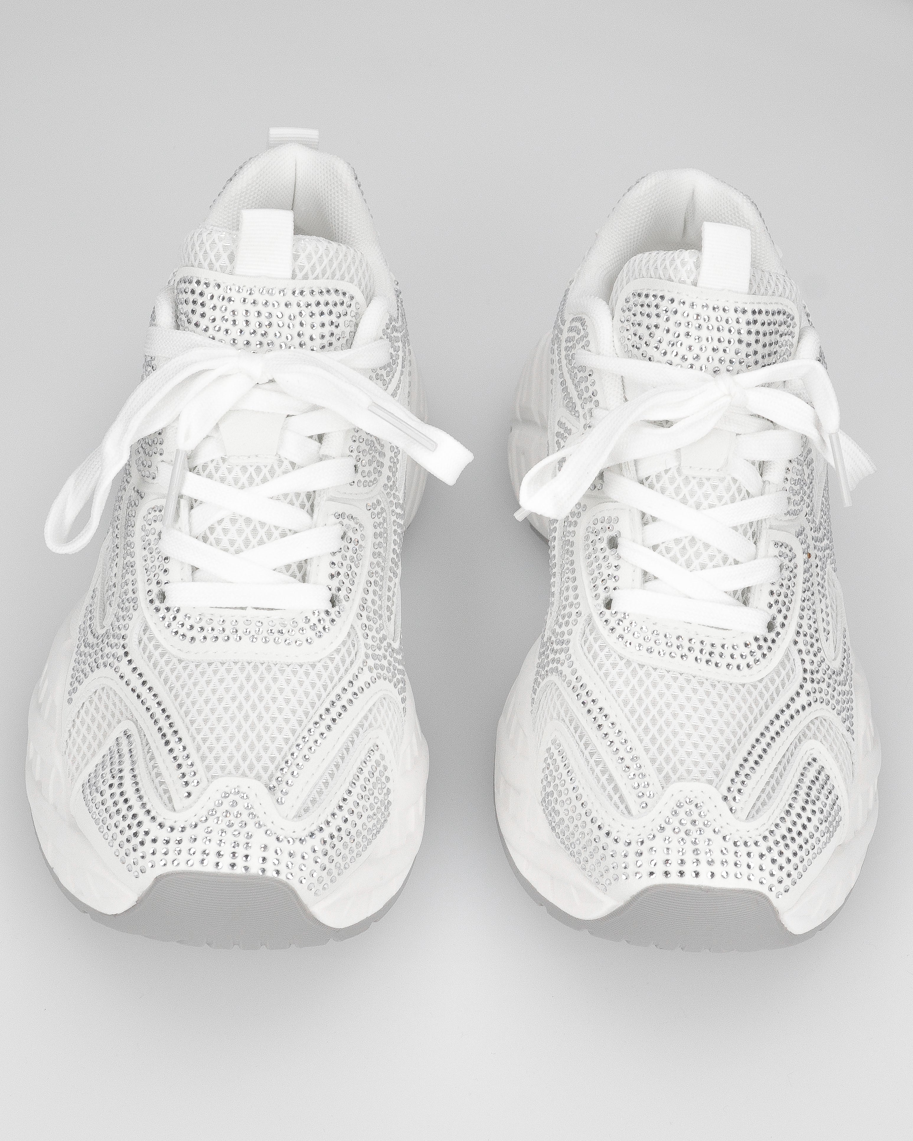 DIANA - Chunky sneakers bianche con tessuto brillantinato