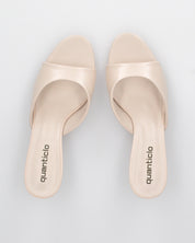 LAYLA - sandali beige chiaro liscio con tacco basso