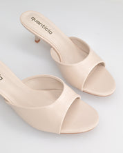 LAYLA - sandali beige chiaro liscio con tacco basso