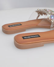 GEMMY - ciabattine con gemme opalescenti e fascia trasparente