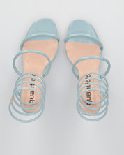 DONNIE - sandali blu con tacco con spirale