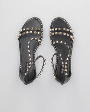 PERCY - sandali flat neri con borchie metalliche
