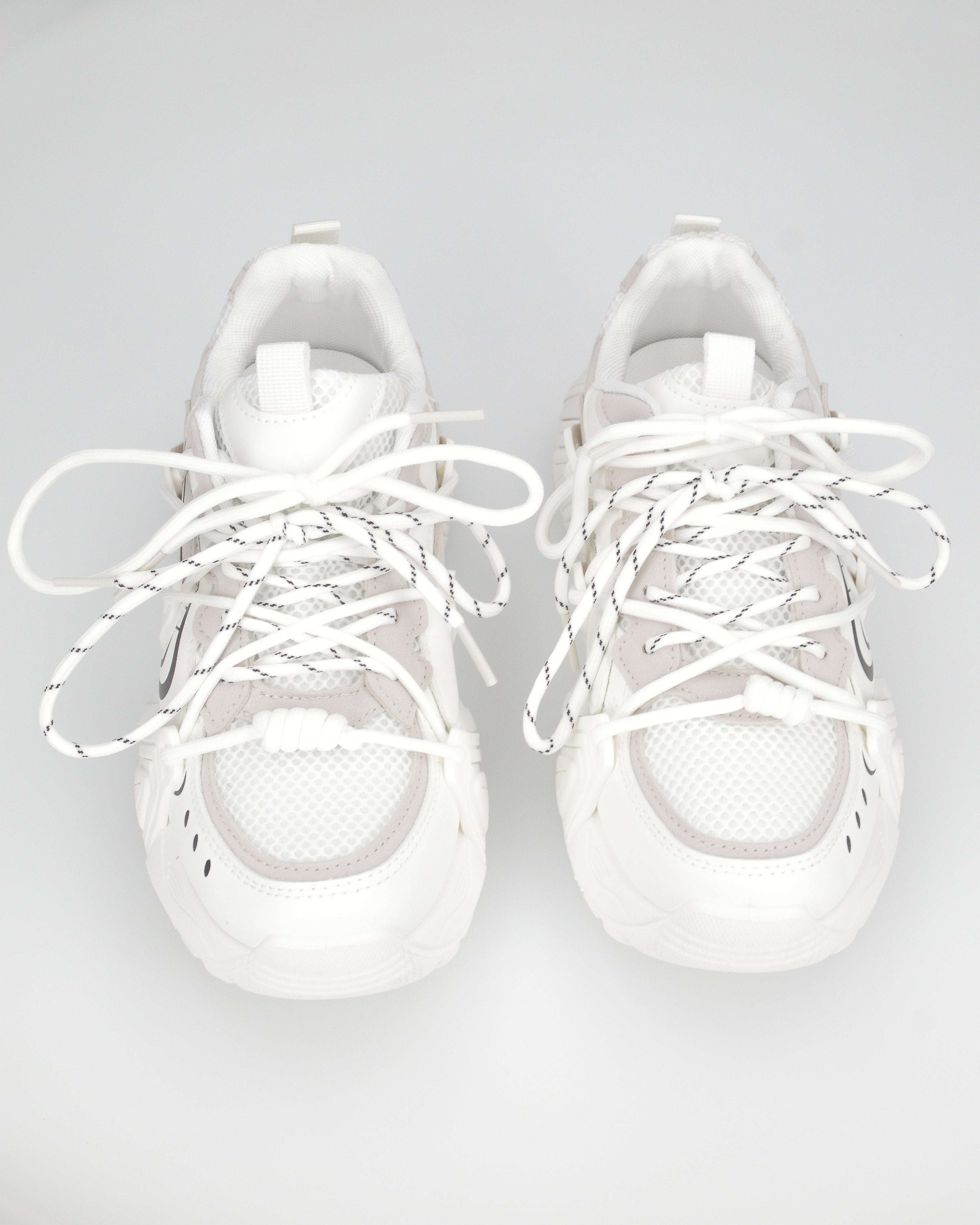 ARIEL - chunky sneakers sportive bianche con doppio set di stringhe