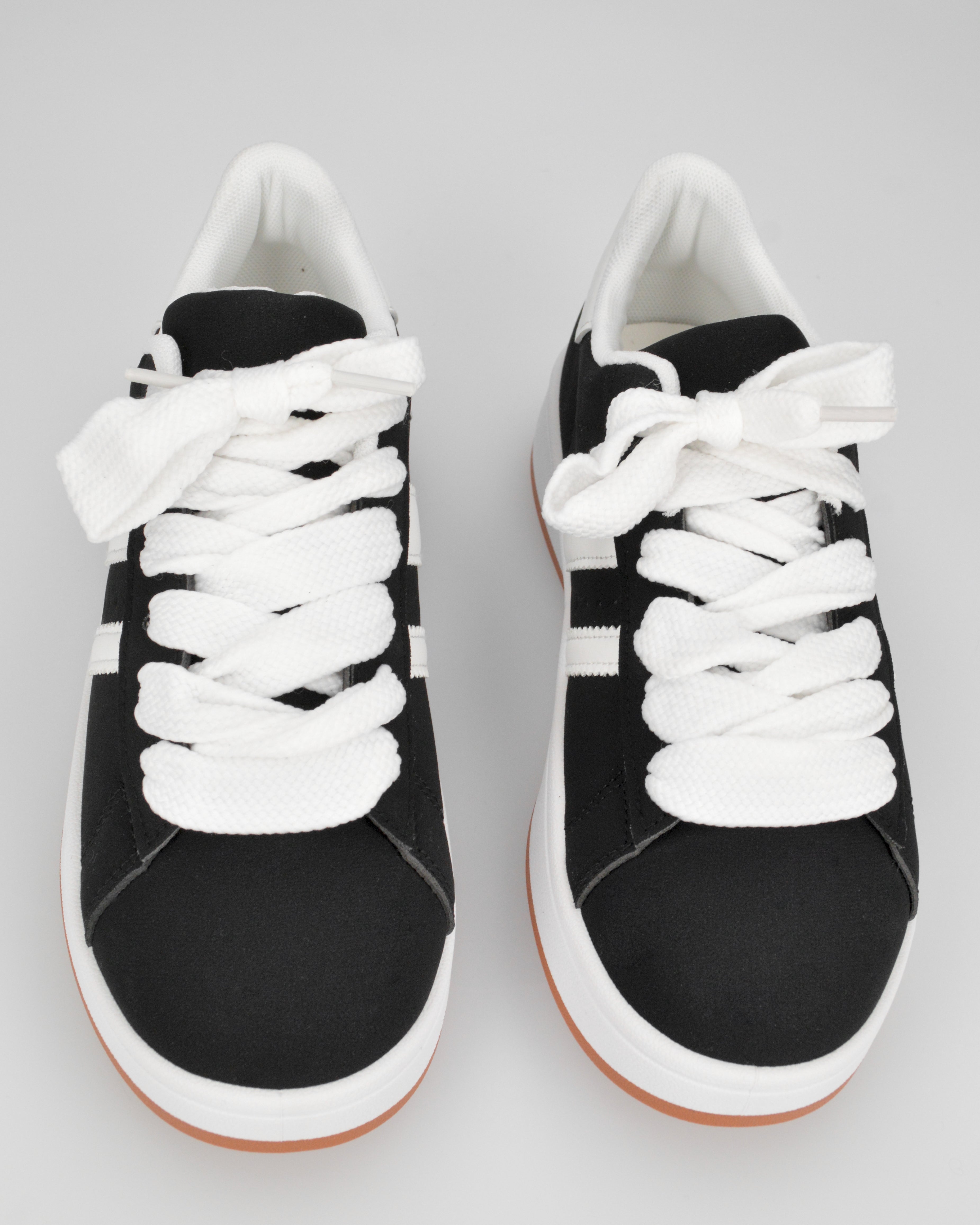 MARGARET - sneakers nere con suola e dettagli bianchi