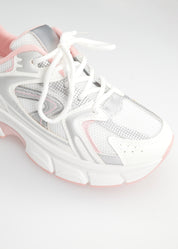 CAROLA - chunky sneakers bianche con inserti ed interno rosa