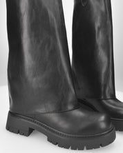 HEMMY - stivali 2 in 1 in simil pelle nera con suola carrarmato