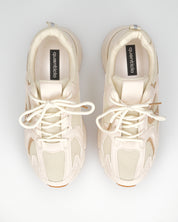CAROLA - chunky sneakers beige con inserti ed interno rosa