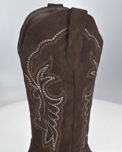 JIMI - stivali camperos texani marroni con decorazioni ricamate