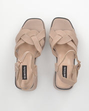 LUDO - zeppe con fasce khaki e platform effetto sughero
