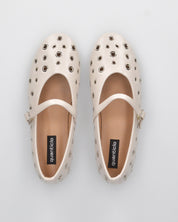 VANA - ballerine beige con occhielli metallici e soletta beige