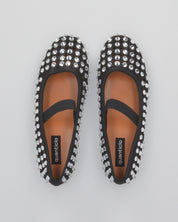 KALIA - ballerine nere traforate con gemme decorative e fascia elastica