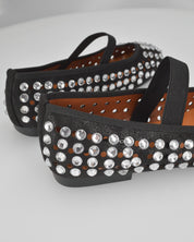 KALIA - ballerine nere traforate con gemme decorative e fascia elastica