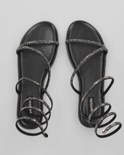 HANNA - sandali flat neri con spirale